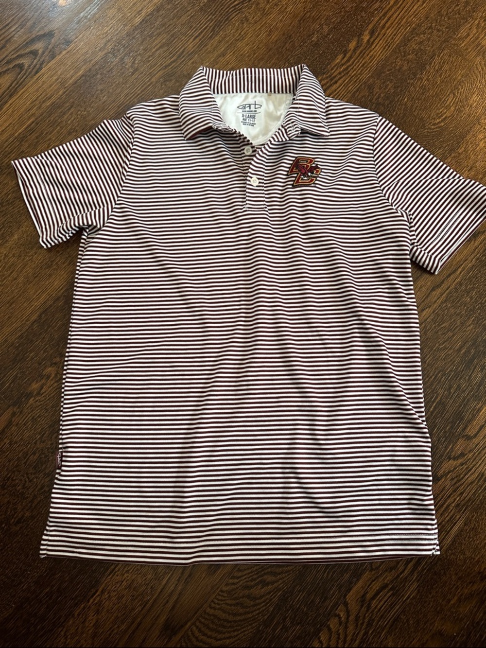 Boston College Maroon & White Polo Shirt with BC Logo